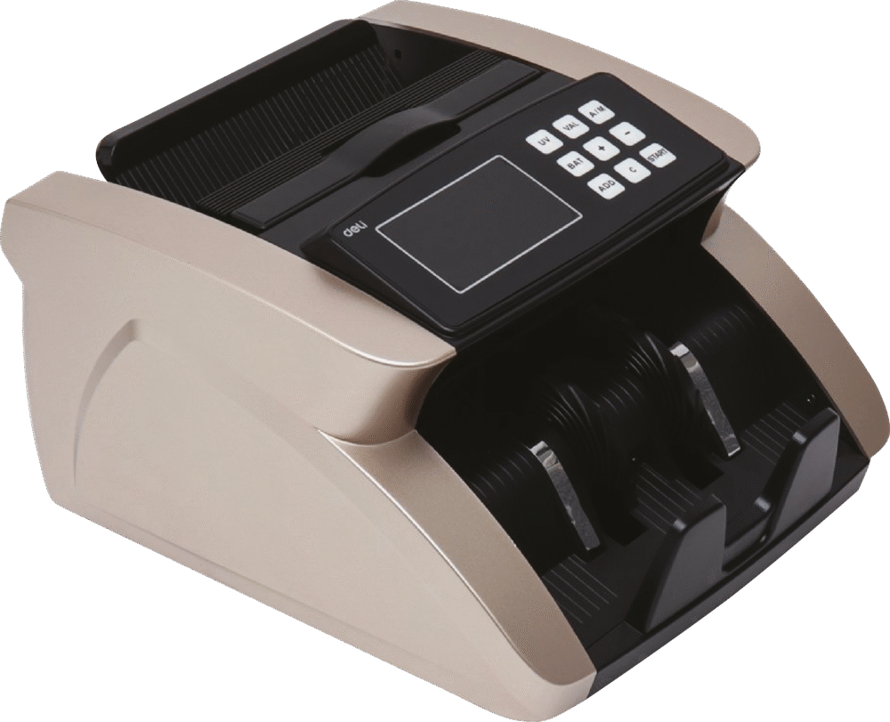 ديلي عدادة نقود - درج واحد - مع شاشة إضافية خارجية - ذهبي+أسود - E3904